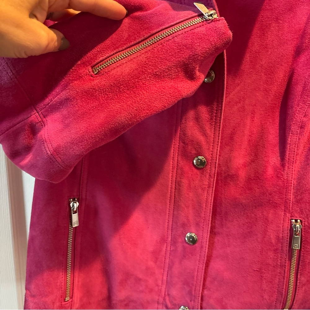 Michael Kors Women's Fuchsia Suede Jacket - Picture 4 of 9